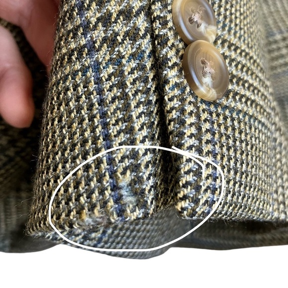 Lauren Ralph Lauren Vintage 90s Houndstooth Blazer Wool Academia Preppy Sz 43R - Picture 10 of 16